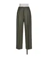 Max Mara Belted Cashmere Trousers In Green