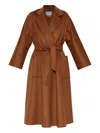 Max Mara Belted Cashmere Wrap Coat In Brown