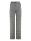 Max Mara Studio Mazurca Prince Of Wales Motif Wool Trousers In Gray