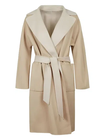 Max Mara Belted Coat In 中性色