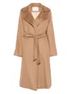 Max Mara Belted Coat In Black