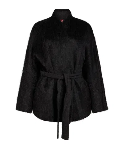 Max Mara Belted Coat In Black