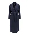 Max Mara Nina Belted Double Face Wool Coat In Black