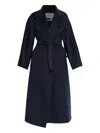 Max Mara Belted Coat In Blue