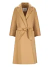 Max Mara Belted Coat In Brown