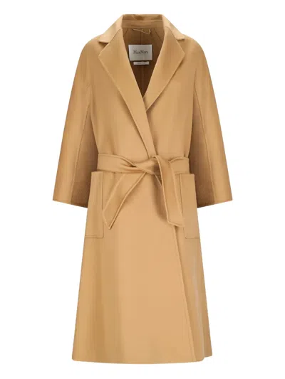 Max Mara Belted Coat In Brown