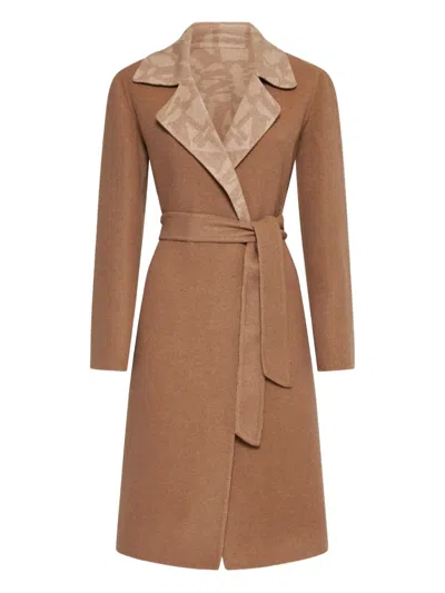 Max Mara Belted Coat In Brown