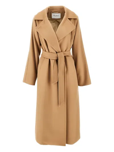 Max Mara Belted Coat In Brown