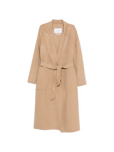 Max Mara Belted Coat In Brown
