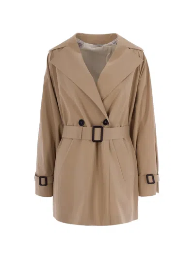 Max Mara Belted Coat In Brown