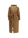 Max Mara Brown Polyester Coat In Brown