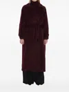 Max Mara Belted Coat In Burgundy