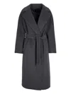 Max Mara Belted Coat In Gray