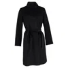 Max Mara Belted Coat In Black Cashmere