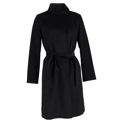Max Mara Belted Coat In Black Cashmere