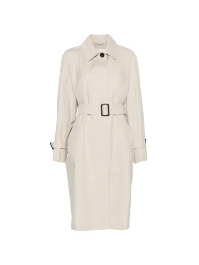 Max Mara Mantel Mit Gürtel In Neutral