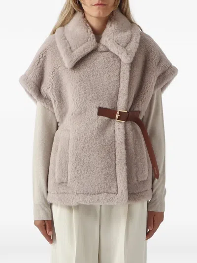 Max Mara Belted Coat In Neutral