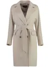 Max Mara Belted Coat In Gray