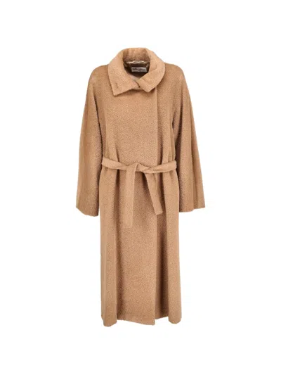 Pre-owned Max Mara Belted Coat In Neutrals