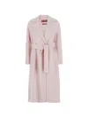 Max Mara Belted Coat In Pink