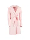 Max Mara Belted Coat In Pink