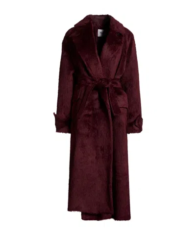 Max Mara Belted Coatplain Coats In Brown