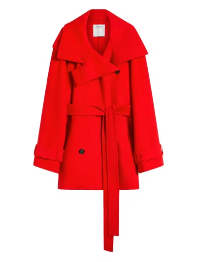 Max Mara Belted Collar Coat In Multi