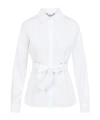 Max Mara Belted Button-up Long-sleeved Shirt In White