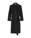 Max Mara Belted Cotton Shirtdress In Black