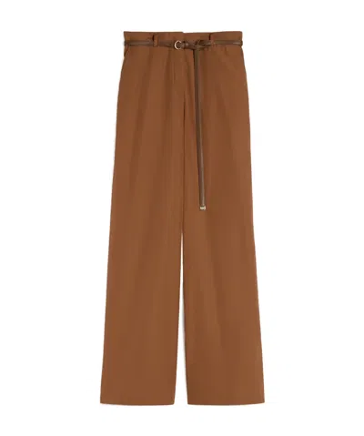 Max Mara Casual Pants With Belt Loops In Brown