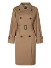 Max Mara Belted Double-breasted Trench Coat In Brown