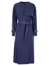 Max Mara Canvas Double-breasted Trench Coat In Blue