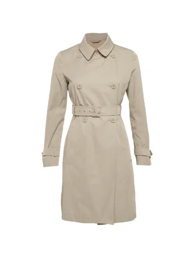 Pre-owned Max Mara Belted Double-breasted Coat In Neutral