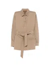 Max Mara Belted Fitted Jacket In Neutral