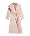 Max Mara Belted Hooded Cashmere Coat In Pink