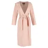 Max Mara Belted Hooded Coat In Pink Cashmere