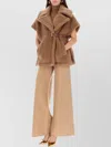 Max Mara Teddy Fabric Cape Scarves And Foulards Beige In Gold