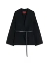 Max Mara Belted Jacket In Blue