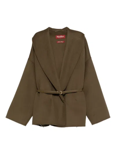 Max Mara Belted Jacket In Brown