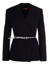 Max Mara Belted Jacket "quinoa" In Black