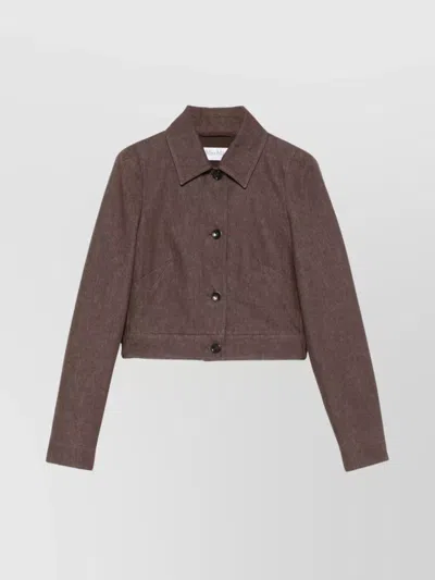 MAX MARA BELTED JACKET WITH BUTTONED CUFFS AND EPAULETTES