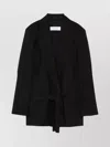 Max Mara Belted Jacket With Flap Pockets And Lapels In Black