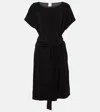 Max Mara Belted Jersey Midi Dress In Schwarz