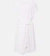 Max Mara Belted Jersey Midi Dress In White