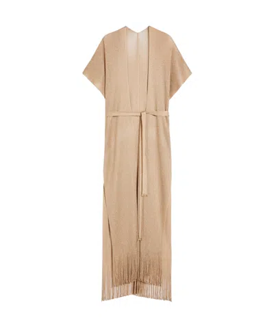 Max Mara Belted Knitted Cardigan In Neutral