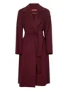 Max Mara Burgundy Drap Double Cloth Cles Robe Coat In Burgundy