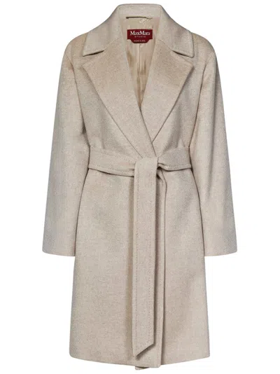 Max Mara Belted Long In Beige