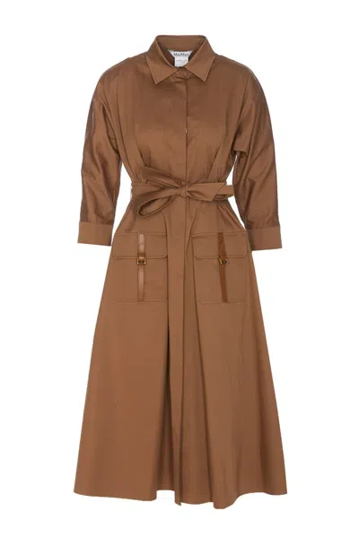 Max Mara Belted Long In Brown