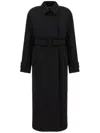 Max Mara Black Stretch Wool Blend Coat In 黑色