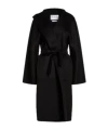 Max Mara Belted Long Coat In Black